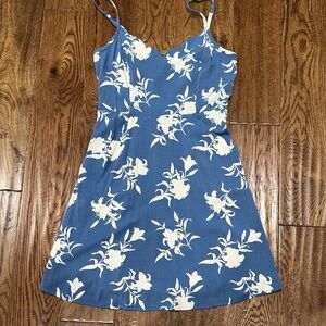 41 Hawthorn Blue Floral Spaghetti Strap Dress Sz SP